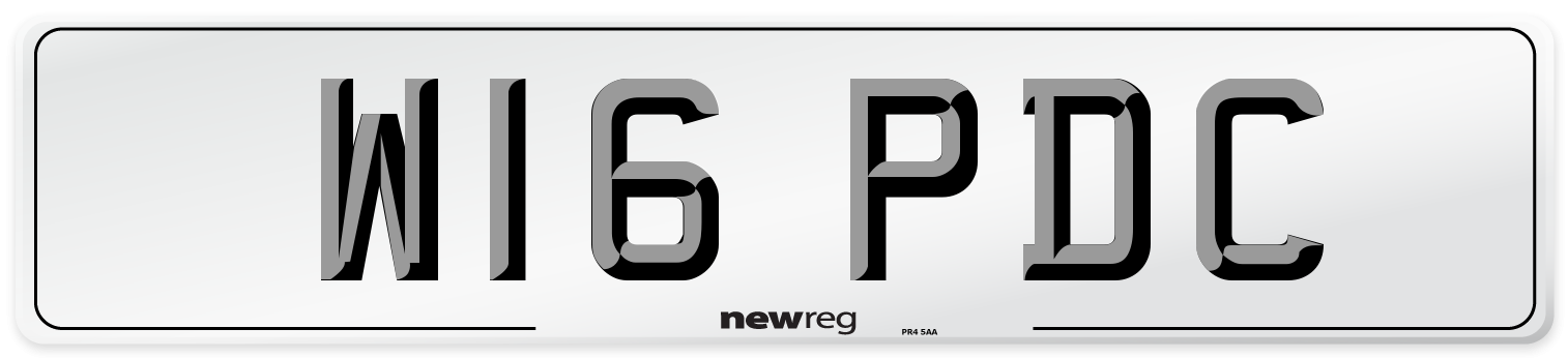 W16 PDC Number Plate from New Reg